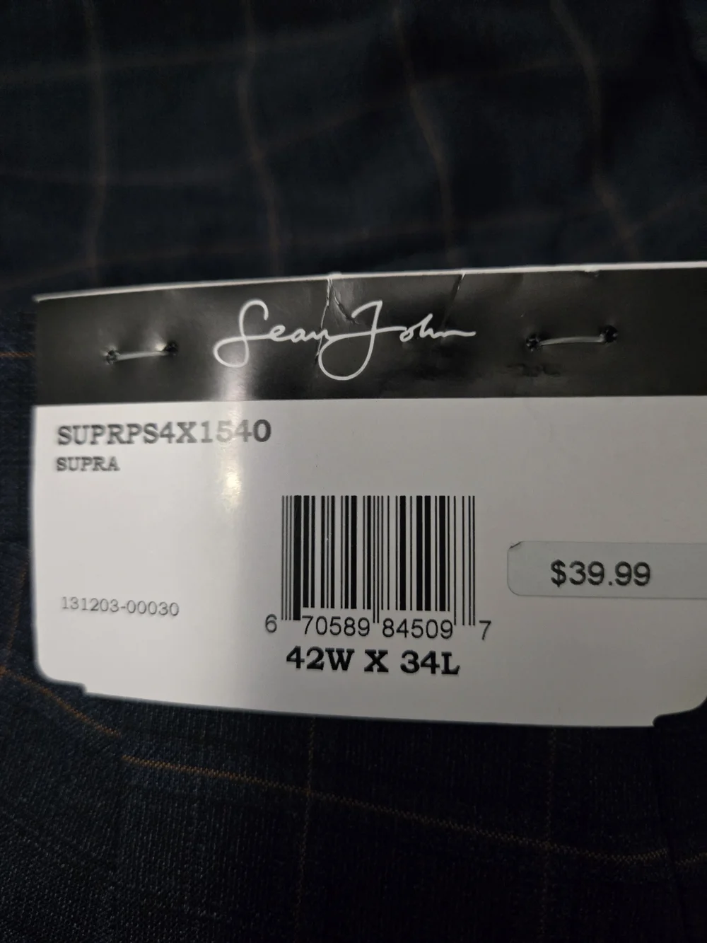 Sean John NWT Gray Windowpane Dress Pants #432